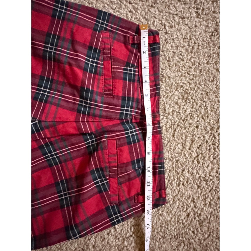 Zumiez Empyre Caelie Straight Crop Pants Red Tartan Plaid Women Size 00 - Picture 11 of 11